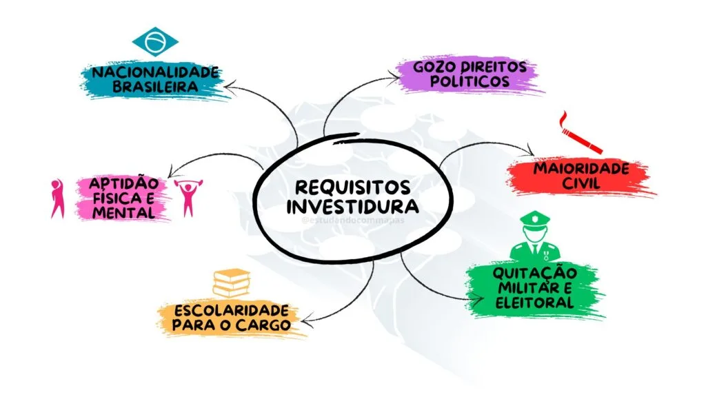 mapa mental resumindo os requisitos da investidura em cargo público