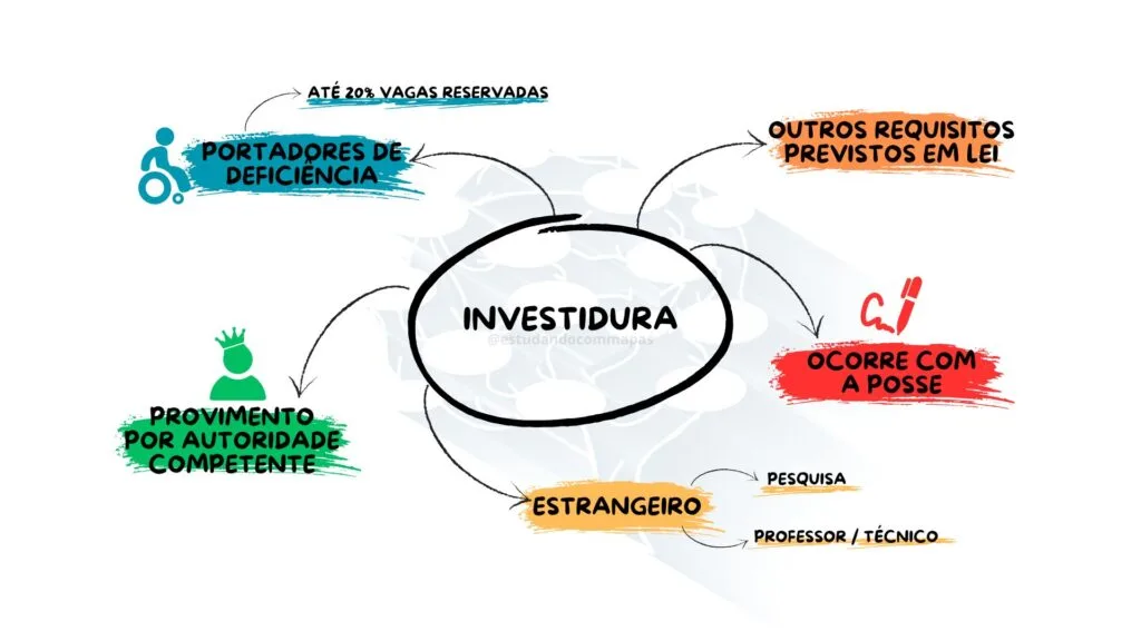 mapa mental resumindo a investidura em cargo público